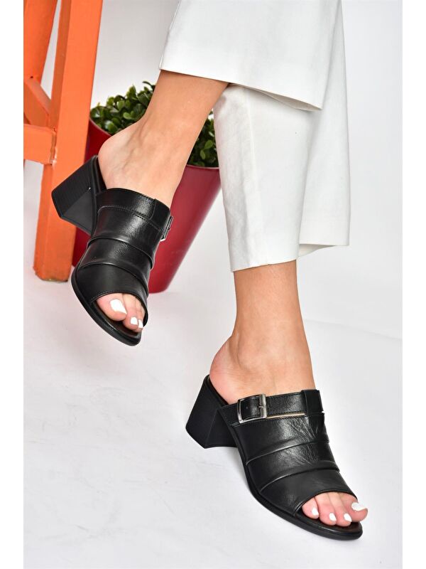 P555450903 Siyah Kadın Terlik - Görsel 4