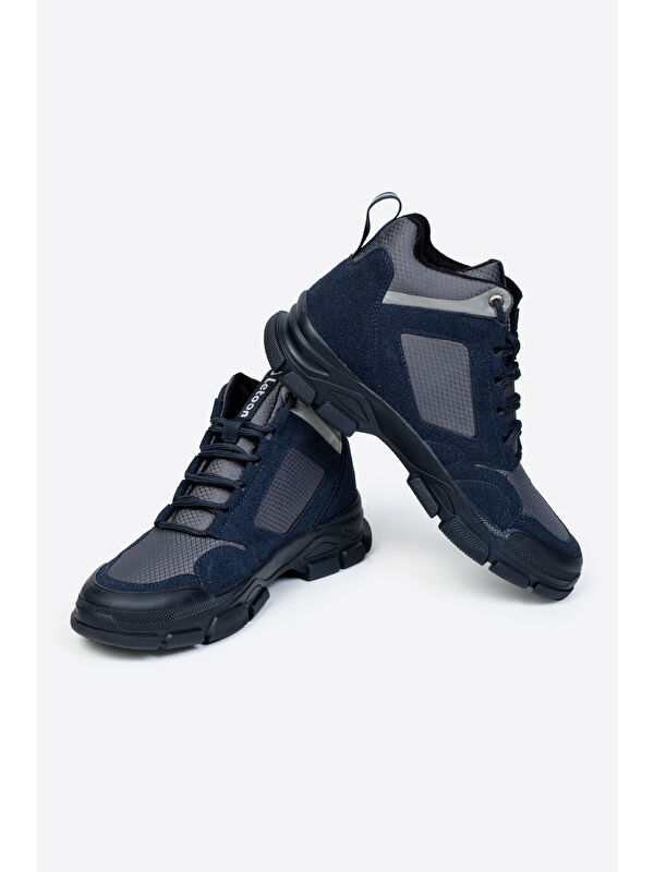 Yuvarlak Burunlu Bağcıklı Bilek Boy Erkek Trekking Bot - Görsel 4