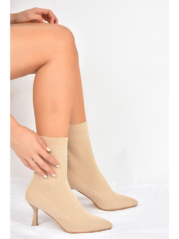 L7995932 Bej Kadın Bot - Görsel 6