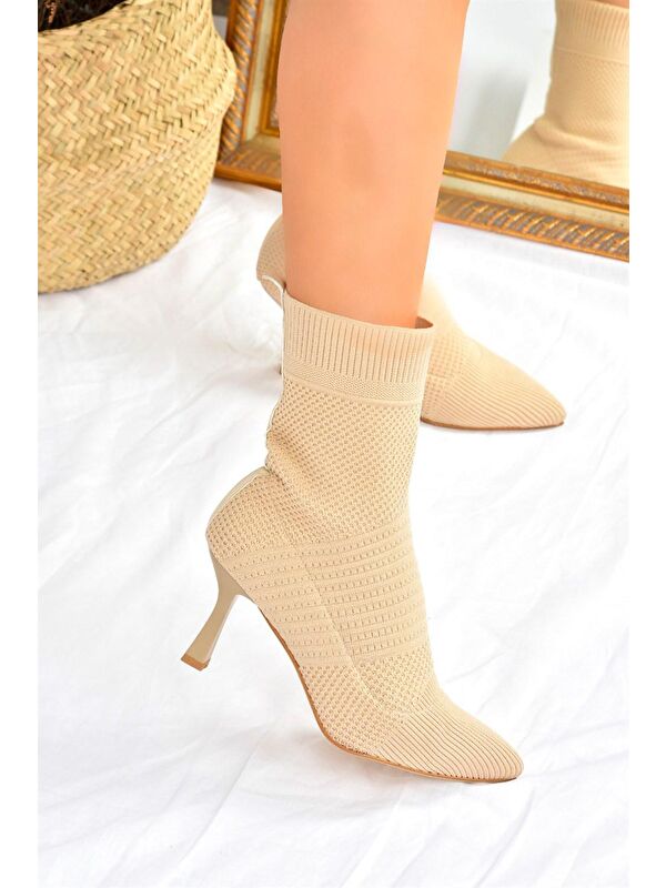 L7995932 Bej Kadın Bot - Görsel 5