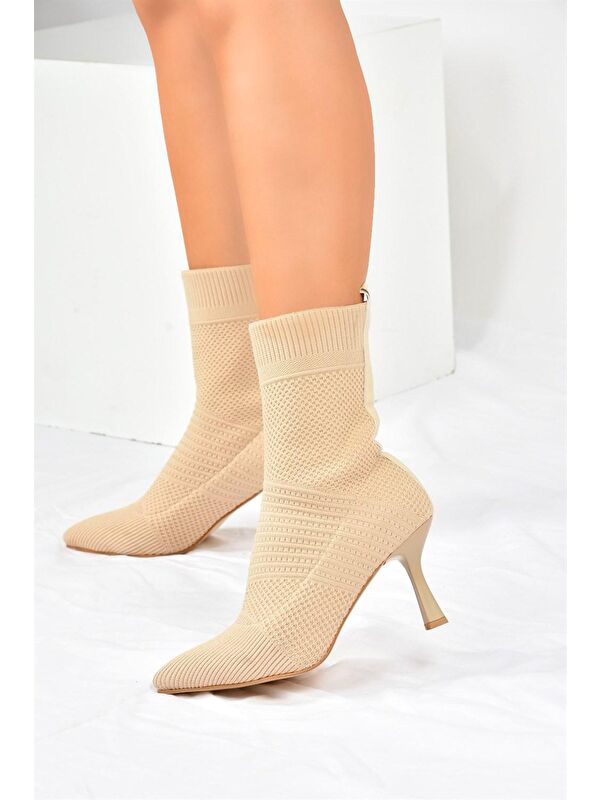 L7995932 Bej Kadın Bot - Görsel 4