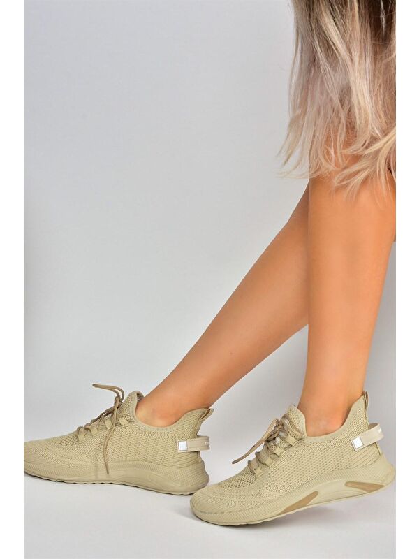 M702006204 Bej Kadın Sneakers - Görsel 3