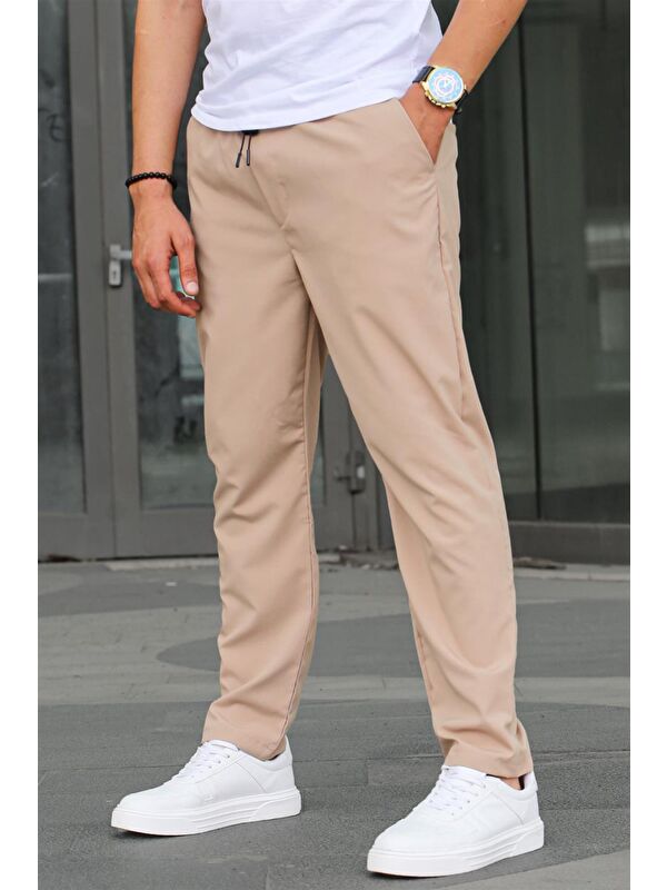 Madmext Waffle Kumaş Siyah Basic  Erkek Pantolon 6513
