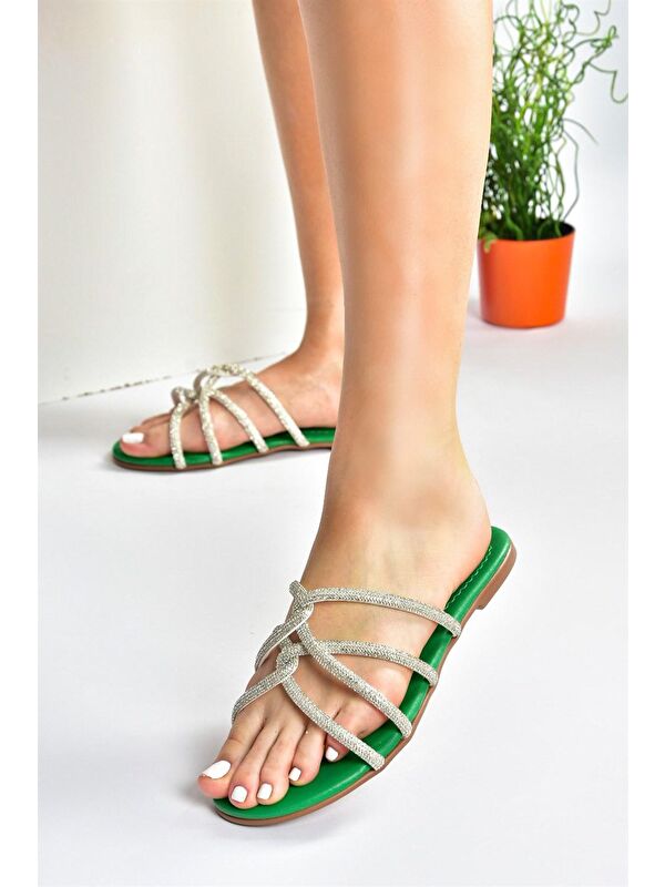 M272007514 Yeşil Kadın Terlik - Görsel 2