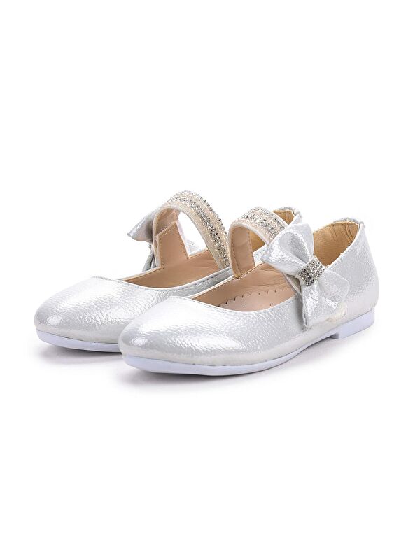 Cerry Vakko Cırtlı Kız Çocuk Taşlı Babet Ayakkabı - Görsel 4