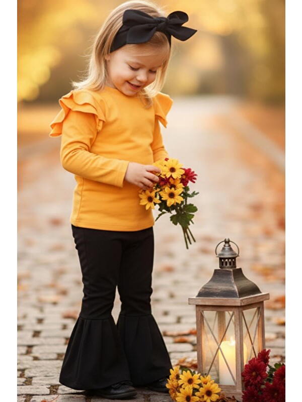 Parla Kids Kız Bebek Violet İspanyol Paça ve Bandana Takım