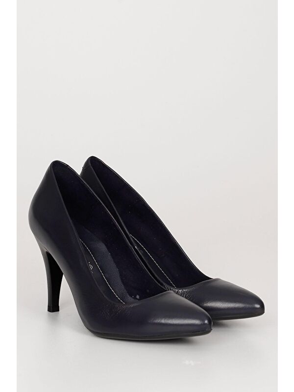 Hakiki Deri Sivri Burun İnce Yüksek Topuklu Stiletto Kadın Ayakkabı 22354 - Görsel 3