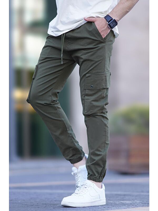 Madmext Haki Kargo Cep Jogger Pantolon 5647