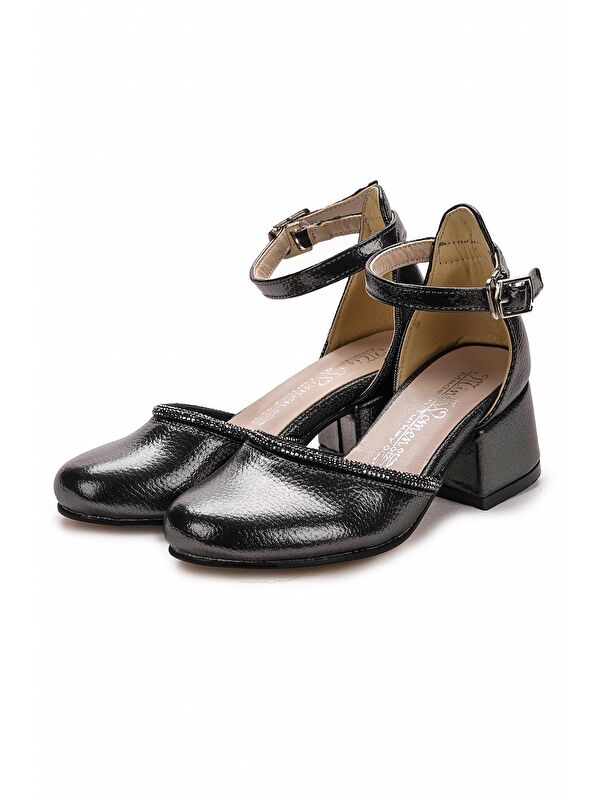 Ressa Vakko Taşlı Kız Çocuk 5 Cm Topuklu Sandalet Abiye Ayakkabı - Görsel 4