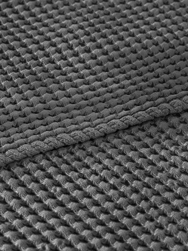 Casadora Baby 100% Pamuk Tek Kişilik Kalın Waffle Pike Örtü - Koyu Gri - 160x220 cm