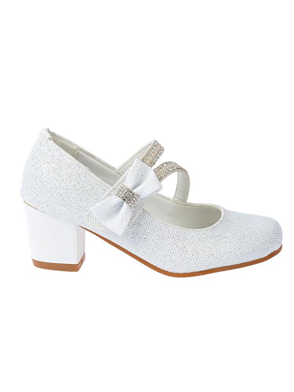 Aisha Kum Simli Günlük Kız Çocuk 4 Cm Topuklu Abiye Ayakkabı - Görsel 3