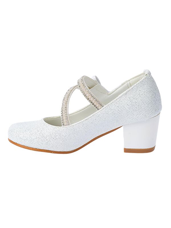 Aisha Kum Simli Günlük Kız Çocuk 4 Cm Topuklu Abiye Ayakkabı - Görsel 4