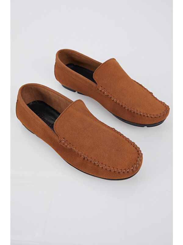 Erkek Taba Rahat Kalıp Hakiki Deri Süet Loafer - Görsel 5