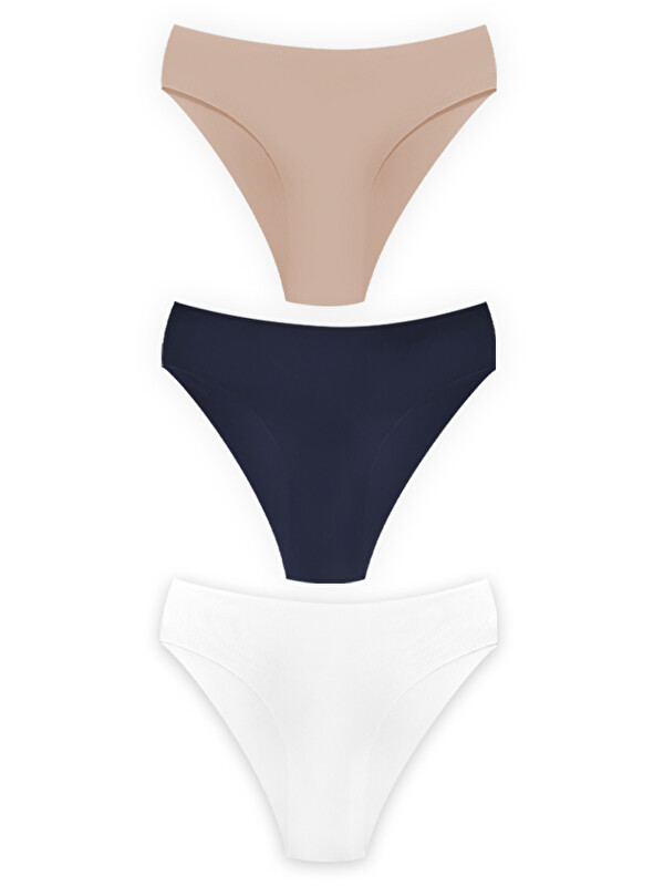 Cottonhill Klasik Basic Lazer Kesim Bikini Külot 3'Lü Paket - 2