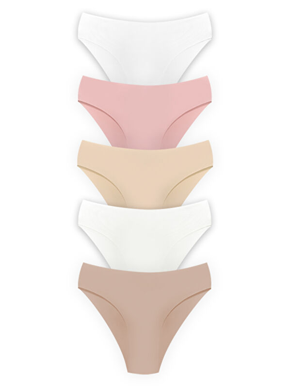 Cottonhill Basic İz Yapmayan Lazer Kesim Kadın Bikini Külot 5'Li Paket