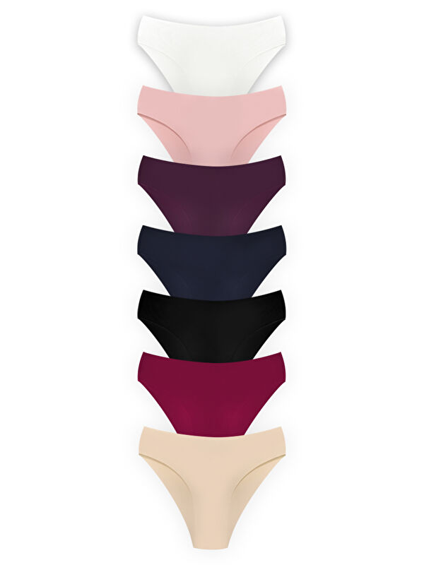 Cottonhill Basic İz Yapmayan Lazer Kesim Kadın Bikini Külot 7'Li Paket - 2