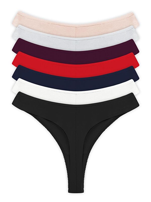 Cottonhill Basic Pamuklu Kadın Tanga Külot 7'Li Paket
