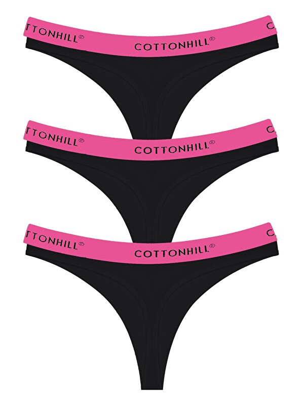 Cottonhill Pamuklu Basic Kadın Tanga Külot 3'Lü Paket - 2