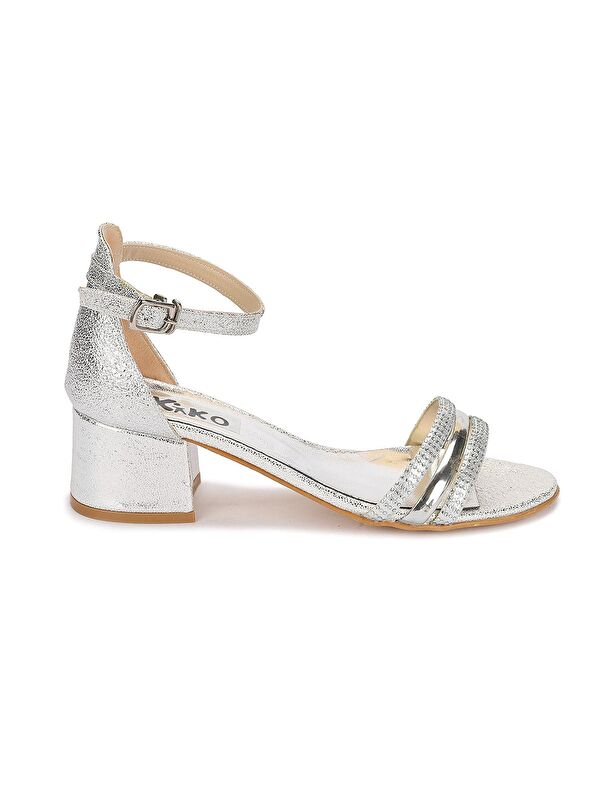 Helena Çatlak Günlük Kız Çocuk 3 Cm Topuklu Sandalet Abiye Ayakkabı - Görsel 5