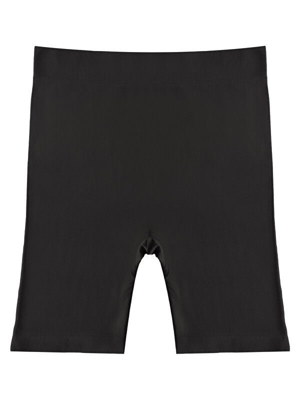 Cottonhill Premium - Kadın Siyah Ultra-Rahat Seamless Yüksek Bel Uzun Paça Boxer