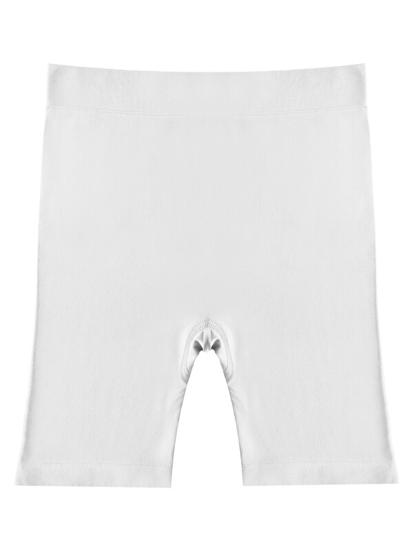 Cottonhill Premium - Kadın Beyaz Ultra-Rahat Seamless Yüksek Bel Uzun Paça Boxer