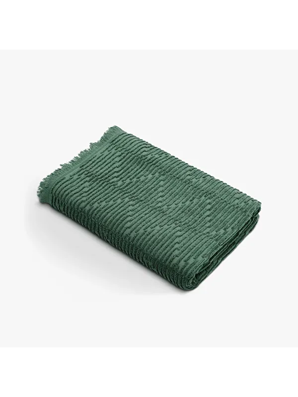 Green Black Anisa Banyo Havlusu %100 Pamuk Penye Jakarlı Yeşil 80x150 Cm