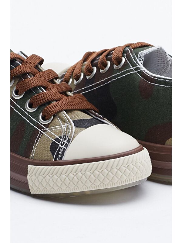 Çocuk Unisex Haki Kamuflaj Işıklı Spor Ayakkabı Tb998 - Görsel 3