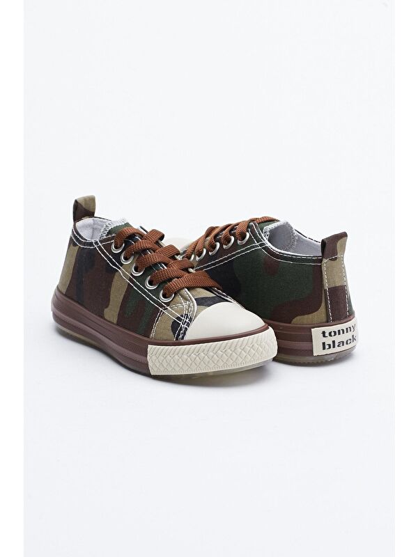 Çocuk Unisex Haki Kamuflaj Işıklı Spor Ayakkabı Tb998 - Görsel 4