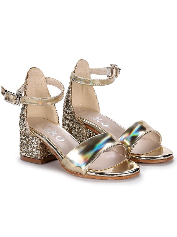 Sheila Ayna Çam Günlük Kız Çocuk 3 Cm Topuklu Sandalet Abiye Ayakkabı - Görsel 4