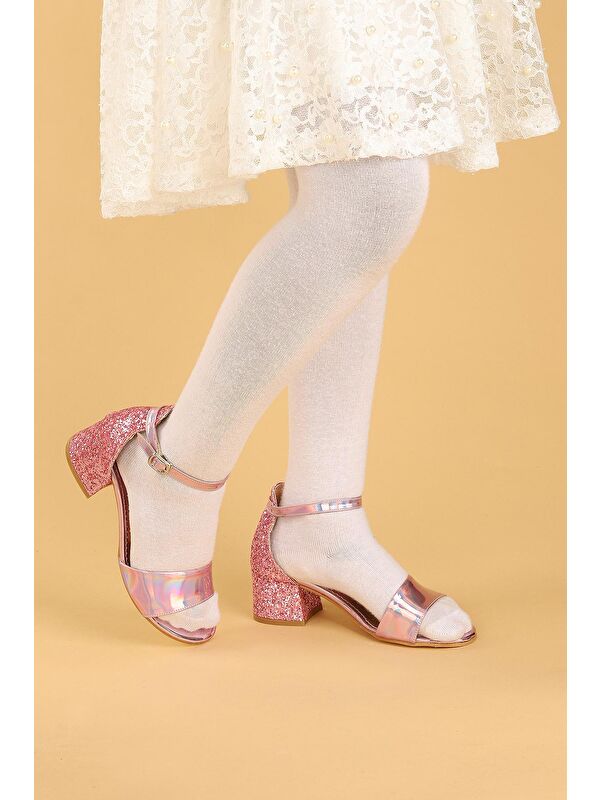 Sheila Ayna Çam Günlük Kız Çocuk 3 Cm Topuklu Sandalet Abiye Ayakkabı - Görsel 4