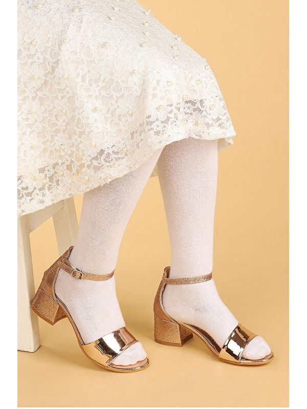 Sheila Ayna Kum Günlük Kız Çocuk 3 Cm Topuklu Sandalet Abiye Ayakkabı - Görsel 3