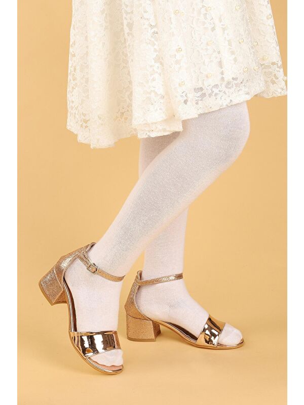 Sheila Ayna Kum Günlük Kız Çocuk 3 Cm Topuklu Sandalet Abiye Ayakkabı - Görsel 4