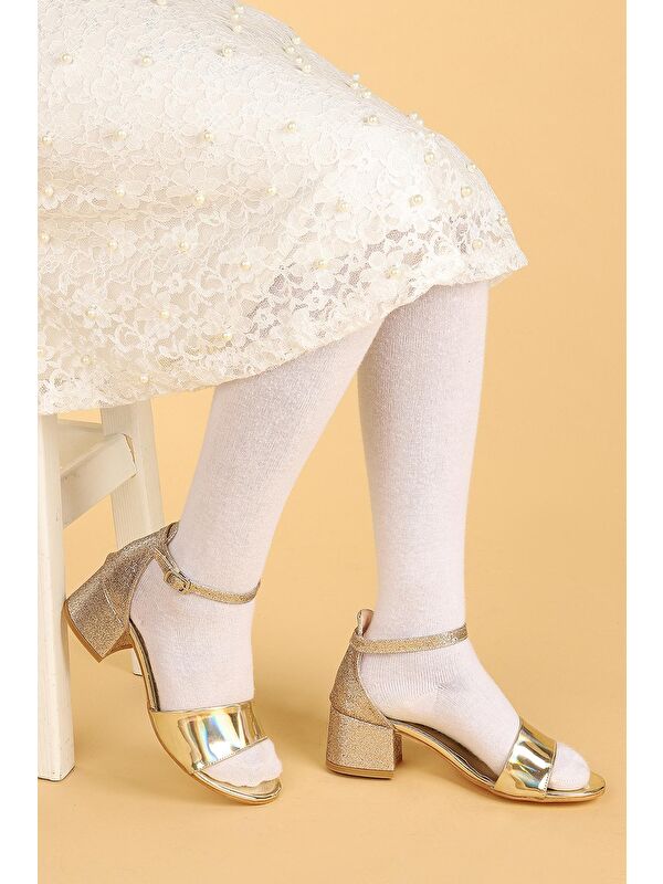 Sheila Ayna Kum Günlük Kız Çocuk 3 Cm Topuklu Sandalet Abiye Ayakkabı - Görsel 3