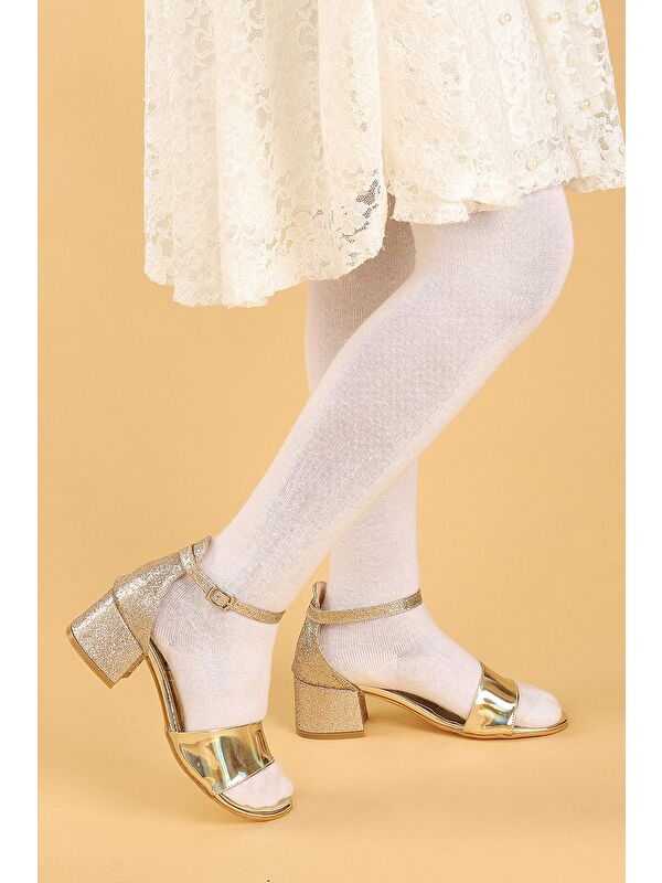 Sheila Ayna Kum Günlük Kız Çocuk 3 Cm Topuklu Sandalet Abiye Ayakkabı - Görsel 4