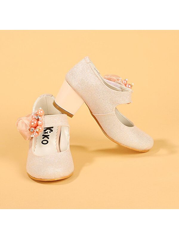 Angelina Kum Simli Günlük Kız Çocuk 4 Cm Topuklu Abiye Ayakkabı - Görsel 3