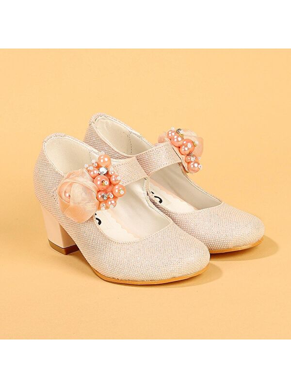 Angelina Kum Simli Günlük Kız Çocuk 4 Cm Topuklu Abiye Ayakkabı - Görsel 4