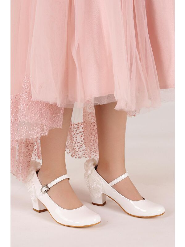 Cara Rugan Günlük Kız Çocuk 4 Cm Topuklu Abiye Ayakkabı - Görsel 3