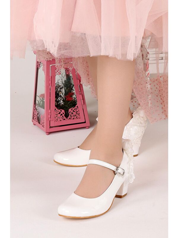 Cara Rugan Günlük Kız Çocuk 4 Cm Topuklu Abiye Ayakkabı - Görsel 5