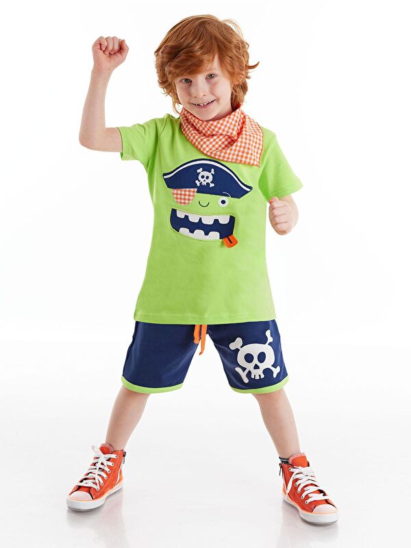 Denokids 3D Yeşil Korsan 3'lü Takım