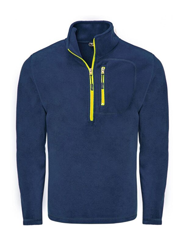 Genius Store Erkek Polar Renkli Yarım Fermuarlı Cepli Tactical Flecee