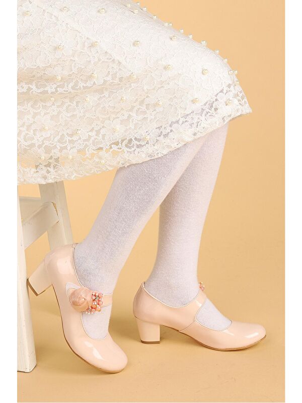 Angelina Rugan Günlük Kız Çocuk 4 Cm Topuklu Abiye Ayakkabı - Görsel 3