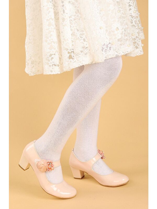 Angelina Rugan Günlük Kız Çocuk 4 Cm Topuklu Abiye Ayakkabı - Görsel 4