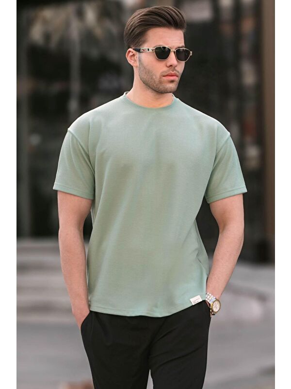 Madmext Mint Yeşili Regular Fit Basic Erkek Tişört 6099