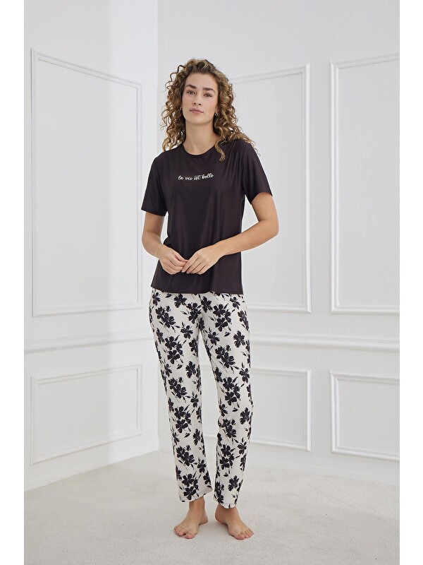 Kompedan Marla Kadın  Bisiklet Yaka Pijama Takım | 30102