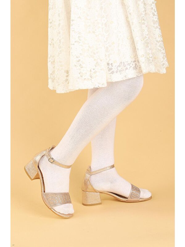 Heidi Çatlak Günlük Kız Çocuk 3 Cm Topuklu Sandalet Abiye Ayakkabı - Görsel 4