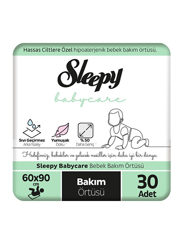 Sleepy Babycare Bebek Bakım Örtüsü 60x90 cm 3x10 30 Adet