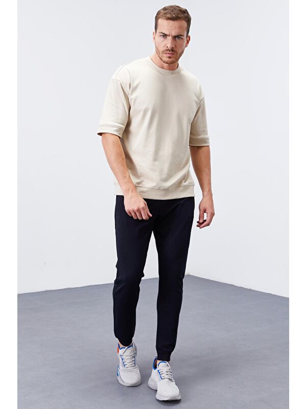 Tommylife Lacivert Fermuar Cepli Dar Kalıp  Erkek Jogger Eşofman Altı- 84343