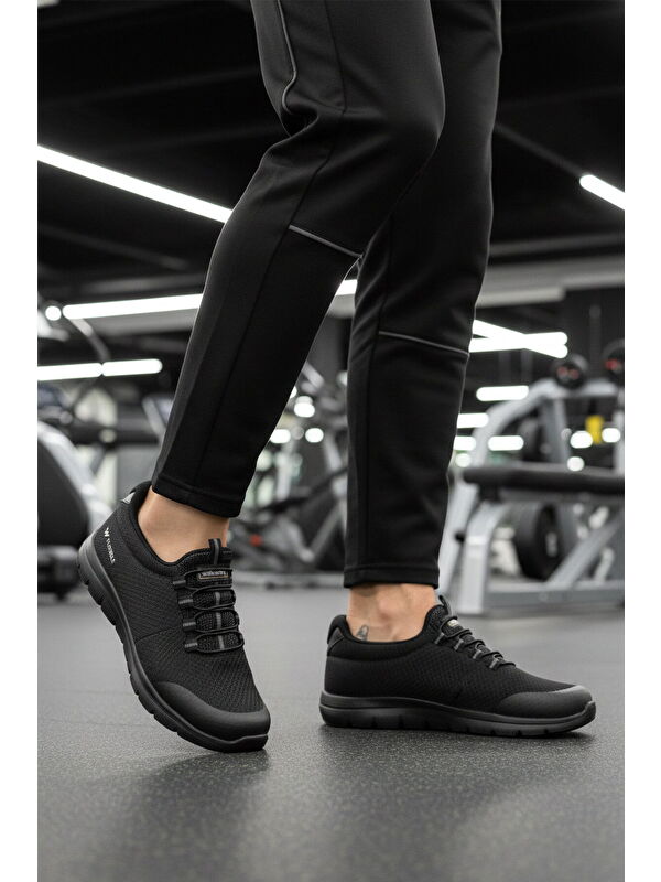 Walkway Siyah Triko Hafif Erkek Spor Ayakkabı Flexible II M