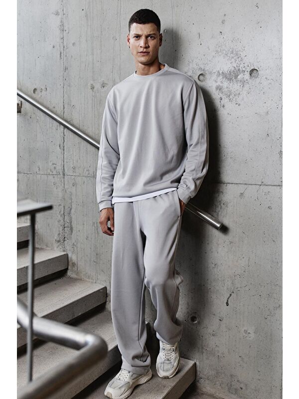 Tommylife Taş Yüzeyi Dokulu Oversize Erkek Eşofman Takım - 85275