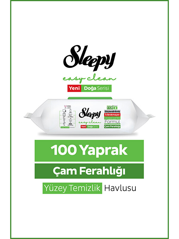 Sleepy Pine Yüzey Temizlik Havlusu Mendili Çam Ferahlığı 100 Yaprak
